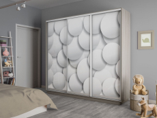 Шкафы-купе 3-х дверные, Шкаф-купе Экспресс 3-х дверный Фотопечать Шары Стекла 240х45х220