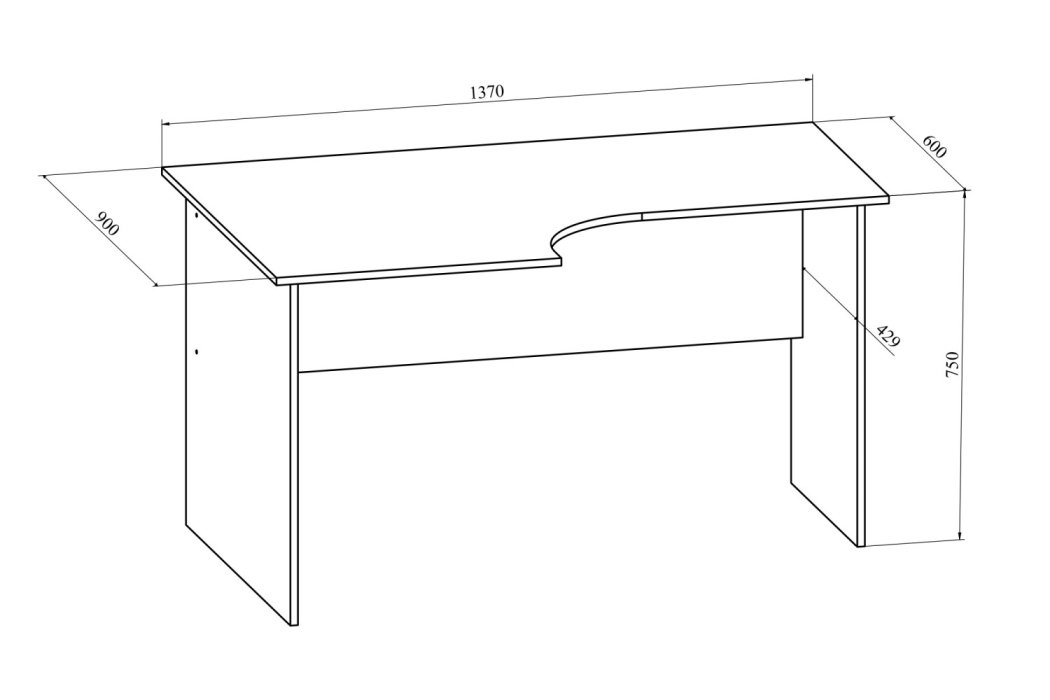Прямые, Стол эргономичный ОФ-10