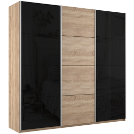 Шкаф-купе Прайм 3-х дверный Стекла черные/ДСП/Доводчики 180х57х230