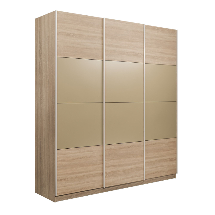Шкафы-купе 3-х дверные, Шкаф-купе Эста 3-х дверный ДСП/Стекла фисташка/Доводчик 270х66х240