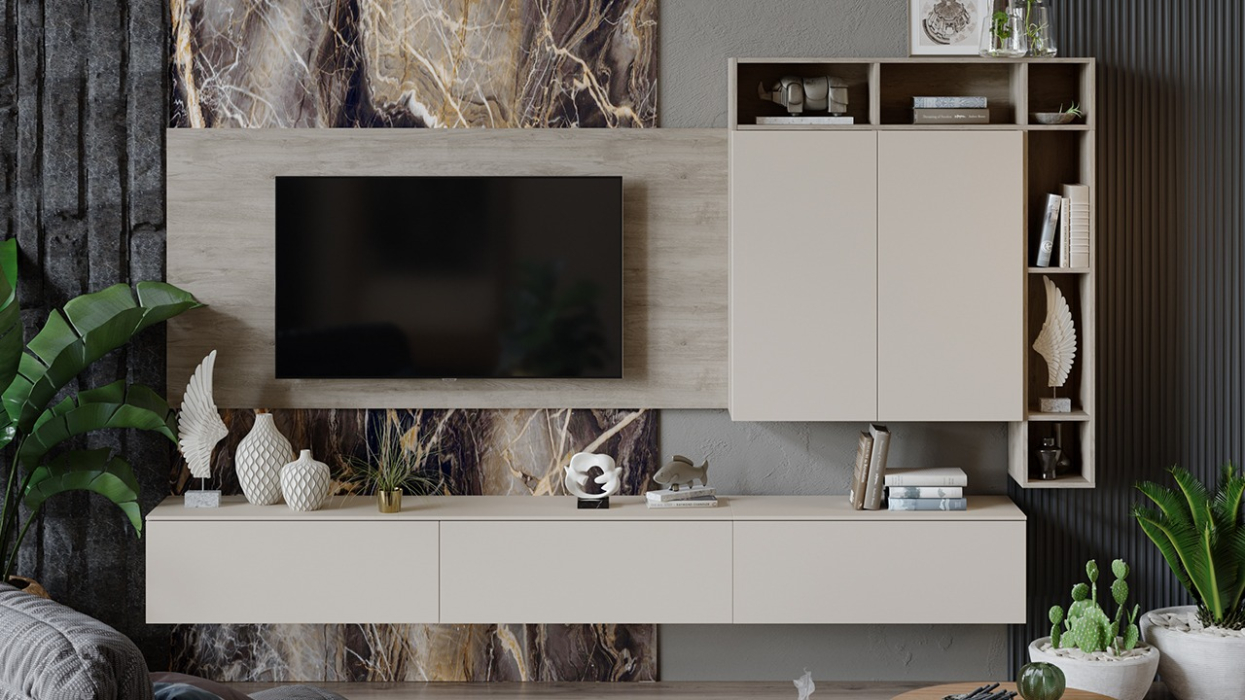 ТВ-тумбы, Тумба для теле- и радиоаппаратуры Порто ТД-393.03.12, баттл рок, сантьяго софт