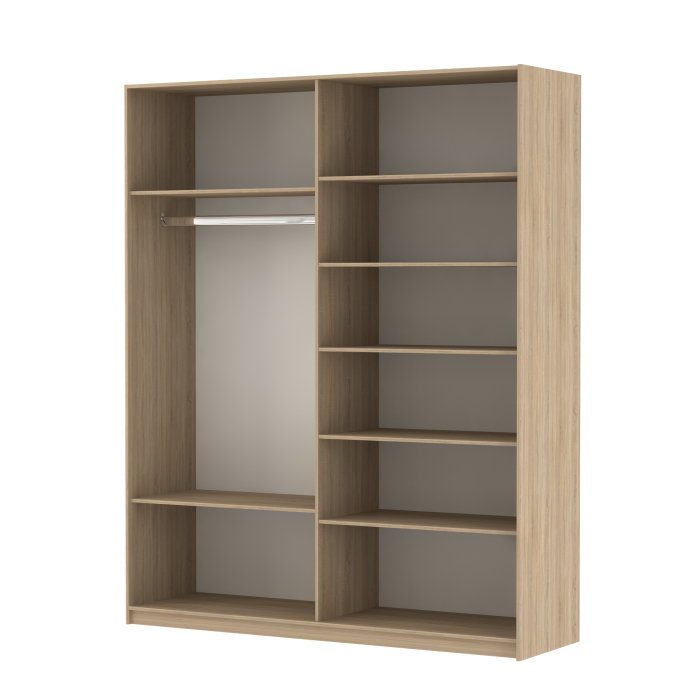 Шкафы-купе 2-х дверные, Шкаф Эста дуо Стекло черное/зеркало 2400 х 2000 х 660