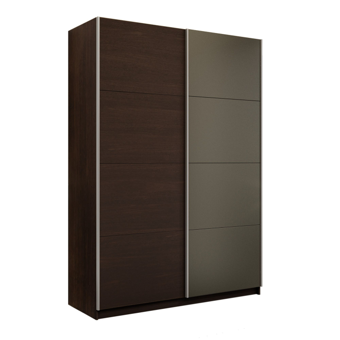 Шкафы-купе 2-х дверные, Шкаф-купе Прайм 2-х дверный ДСП/Стекло хаки/Доводчики 120х57х230