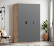 Для одежды, Шкаф трехдверный Макс 1500 мм, вариант №2 (ЛДСП, корпус дуб вотан)