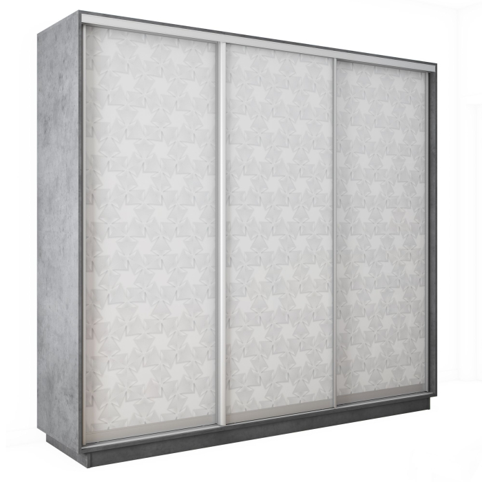 Шкафы-купе 3-х дверные, Шкаф-купе Экспресс 3-х дверный Фотопечать Калейдоскоп Стекла 180х45х240