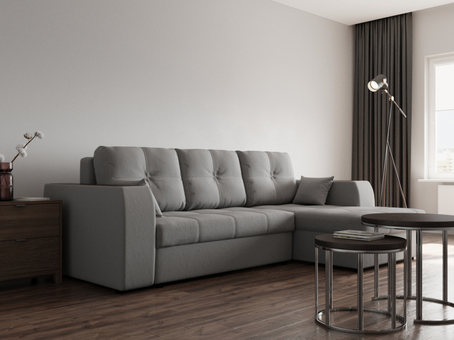 Диваны угловые в гостиную, Угловой диван Сенатор-3 ППУ, велюр