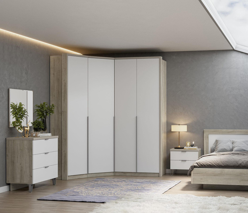 Для одежды, Шкаф Анима ШК-3217, дуб серый, белый