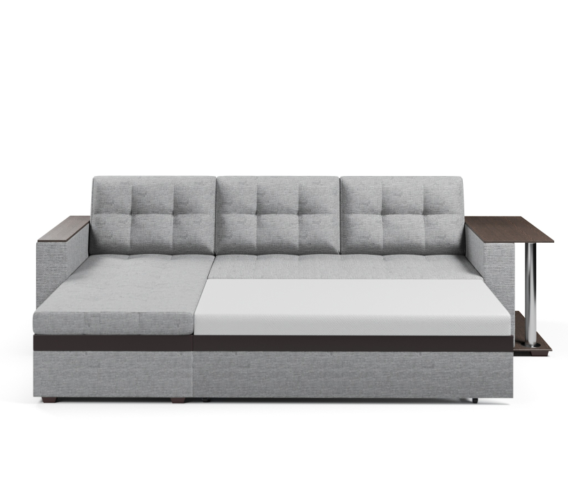 Диваны угловые, Диван-кровать угловой Атланта со столом дельфин,рогожка+экокожа