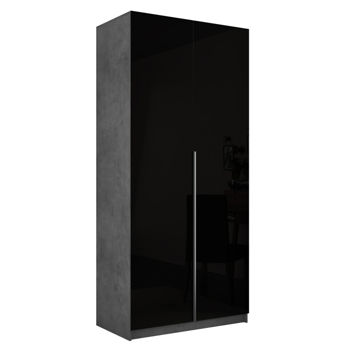 Шкафы распашные, Шкаф распашной Е1 Локер 101x52.5x220 см, с черным стеклом