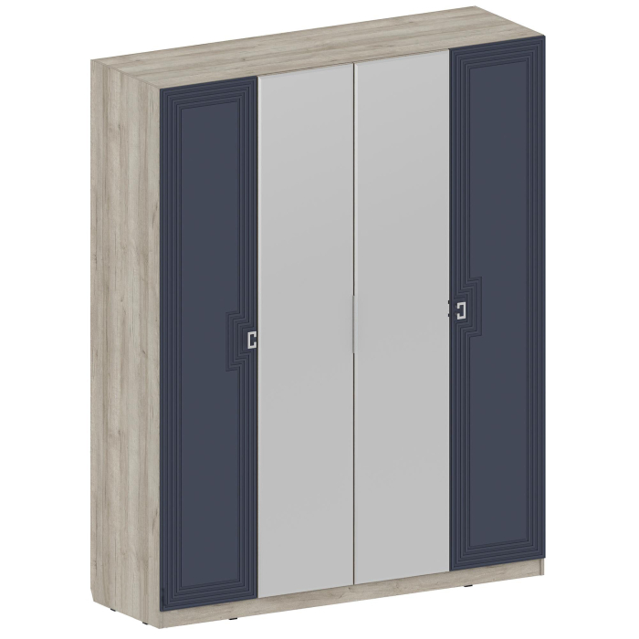 Для одежды, Шкаф Лежер ШК-3107, дуб серый, холст сапфировый