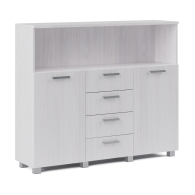 Стеллажи, Стеллаж низкий для документов с 2-мя фасадами и ящиками Конгресс мод. 4.5