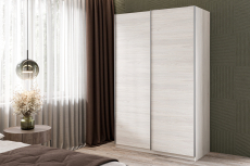 Шкафы-купе 2-х дверные, Шкаф-купе Smart 1424 2х дверный (фасады ЛДСП) профиль серебро