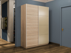 Шкафы-купе 2-х дверные, Шкаф-купе Прайм 2-х дверный ДСП/Стекло фисташка/Доводчики 140х57х230