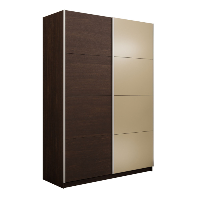 Шкафы-купе 2-х дверные, Шкаф-купе Прайм 2-х дверный ДСП/Стекло фисташка/Доводчики 140х57х230