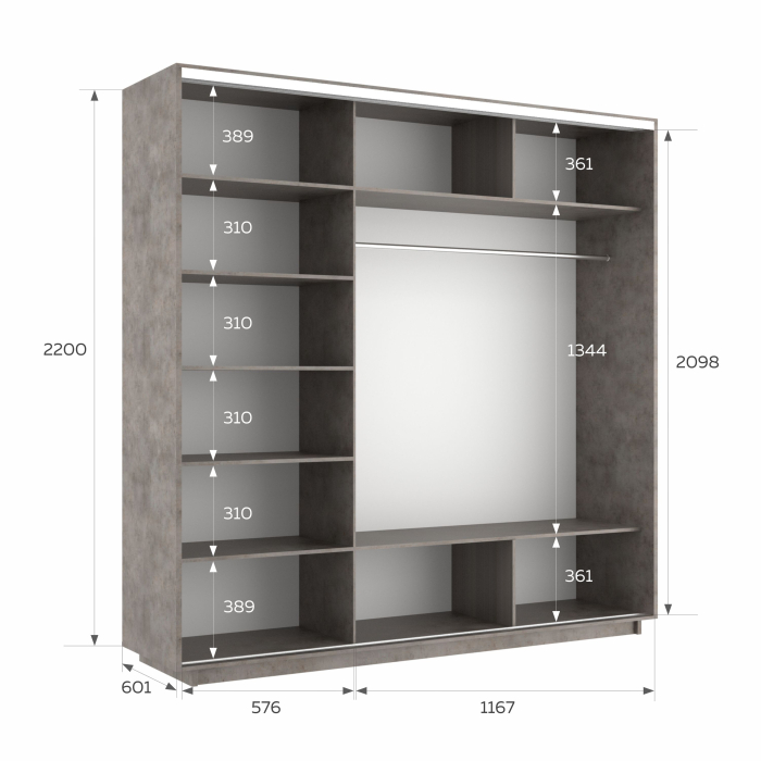 Шкафы-купе 3-х дверные, Шкаф-купе Экспресс 3-х дверный Фотопечать Калейдоскоп Стекла 180х60х220