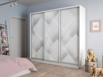 Шкаф-купе Экспресс 3-х дверный Фотопечать Квадрат Стекла 240х45х240