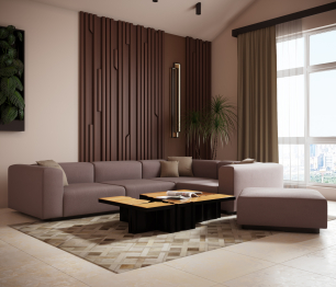 Диван угловой модульный нераскладной Наполи 3, велюр