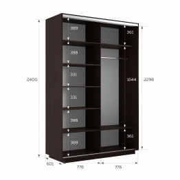 Шкаф-купе Экспресс 2-х дверный Фотопечать Квадрат Стекла 160х60х240