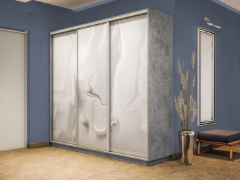 Шкаф-купе Экспресс 3-х дверный Фотопечать Шелк Стекла 240х45х240