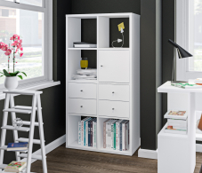 Стеллажи, Стеллаж Кито СБ-3242 Белый с ящиками