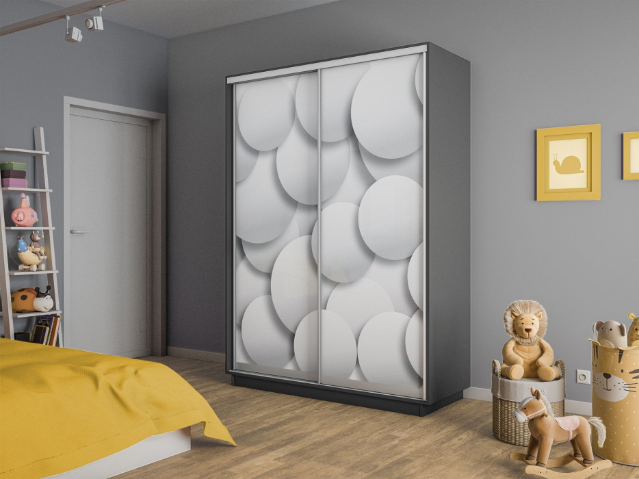 Шкафы-купе 2-х дверные, Шкаф-купе Экспресс 2-х дверный Фотопечать Шары Стекла 140х45х220