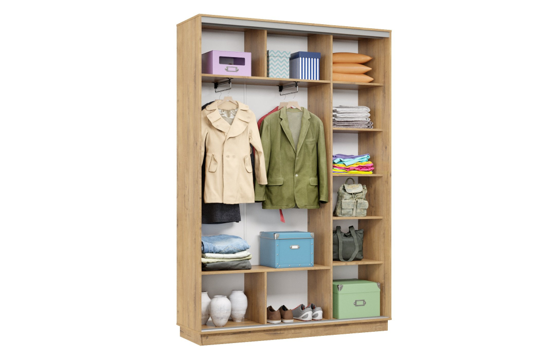 Шкафы-купе 2-х дверные, Шкаф-купе Премьер Лайт 11 Ф-1356 двухдверный