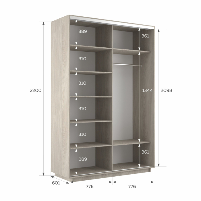 Шкафы-купе 2-х дверные, Шкаф-купе Экспресс 2-х дверный Фотопечать Калейдоскоп Стекла 160х60х220