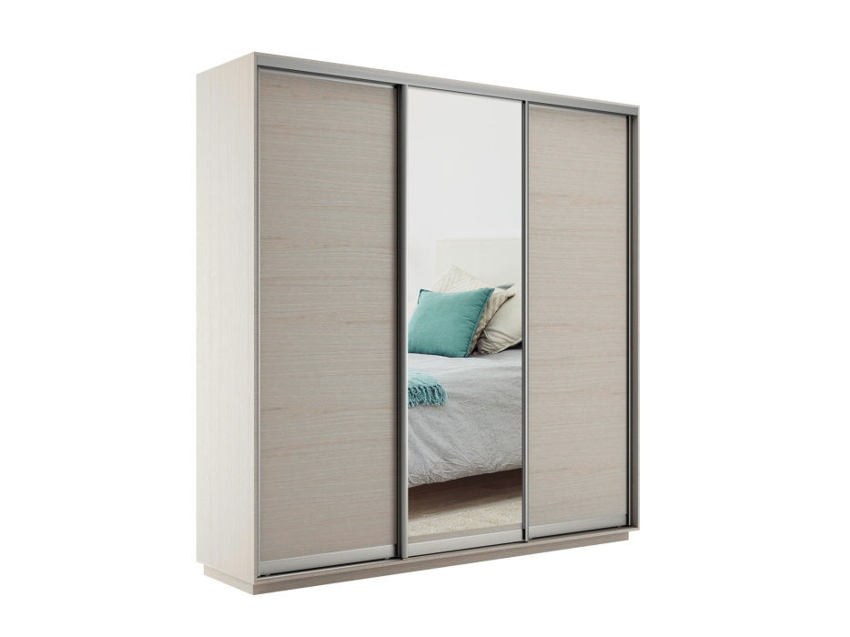 Шкафы-купе 3-х дверные, Шкаф-купе Экспресс Медиум (1 зеркало) трио 2400 x 1800 x 450