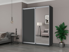 Шкафы-купе 2-х дверные, Шкаф-купе Экспресс 2-х дверный, ДСП/Зеркало, 180х45х220