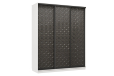 Шкафы-купе 3-х дверные, Шкаф-купе Премьер 21 (01РЧ;01РЧ;01РЧ) фасады ромб чёрный/трёхдверный/Профиль чёрный муар