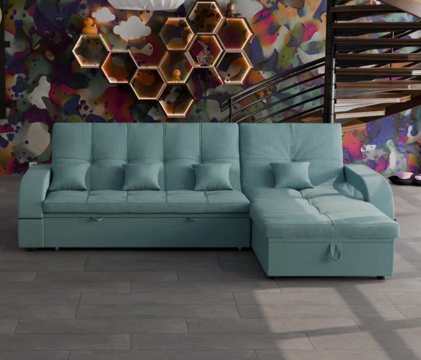 Диваны с ящиком для белья, Модульный диван Майами-2,микровелюр,антивандальная и водостойкая ткань,венеция