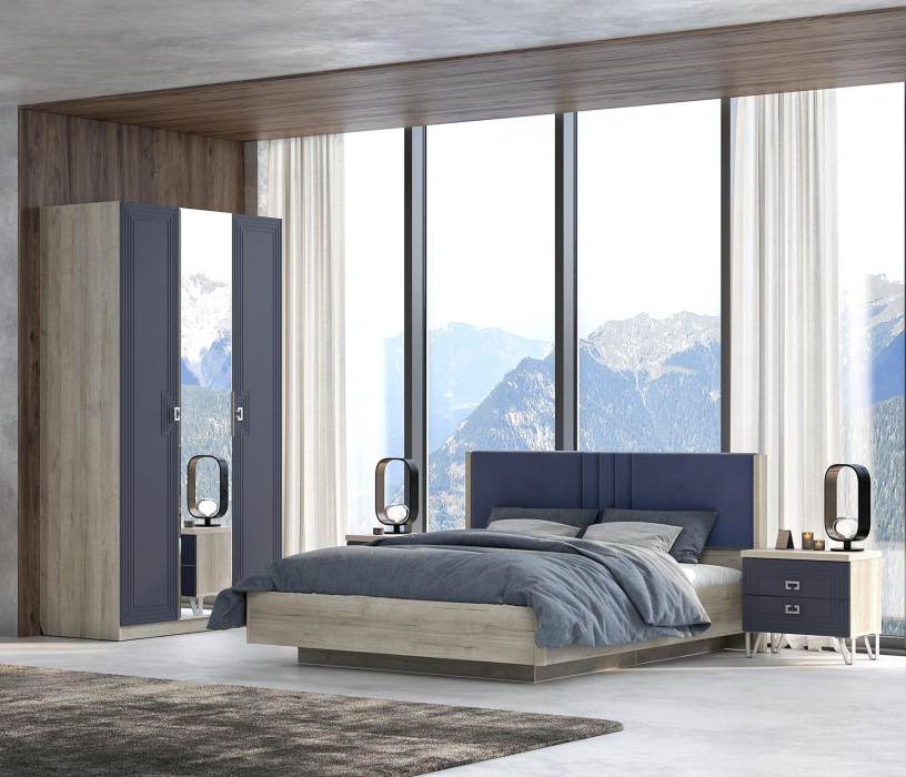 Кровати с мягким изголовьем, Кровать Лежер КРП-311-16-18, 1,8, дуб серый, ткань missoni 14