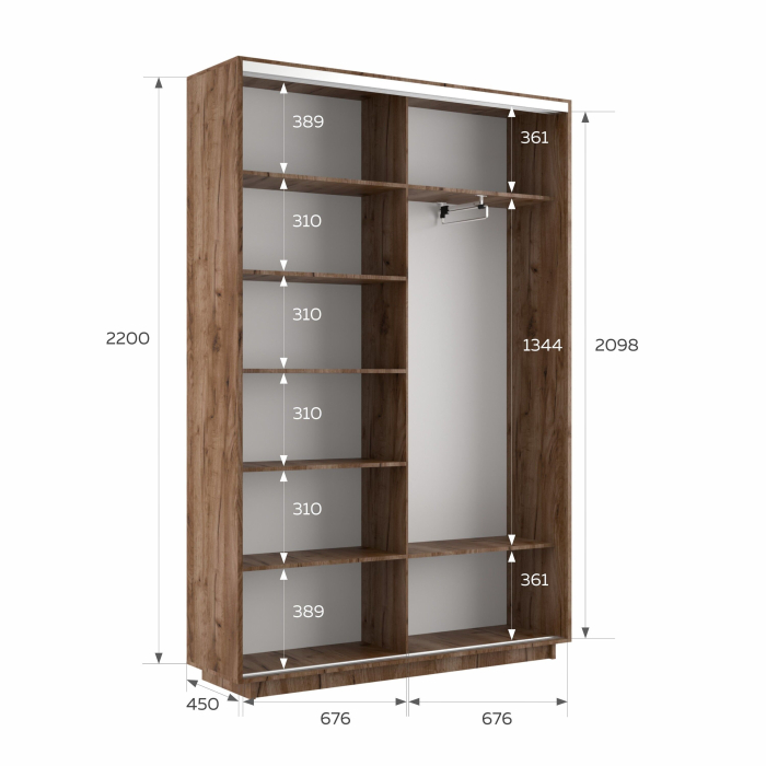 Шкафы-купе 2-х дверные, Шкаф-купе Экспресс 2-х дверный Фотопечать Шары Стекла 140х45х220