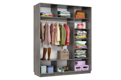 Шкаф-купе Премьер 22  (01РБ;01РБ;01РБ) фасады ромб белый/трёхдверный/Профиль чёрный муар