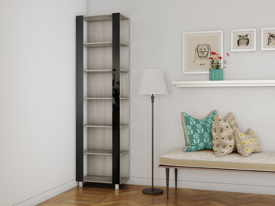 Открытые, Стеллаж модульный Универсальный 35х60х240 Черное стекло