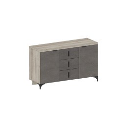 Комод Шер КМ-2302, дуб серый, айронвуд серебро