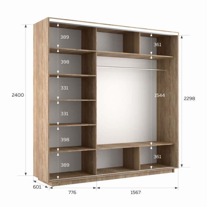 Шкафы-купе 3-х дверные, Шкаф-купе Экспресс 3-х дверный Фотопечать Шары Стекла 240х60х240