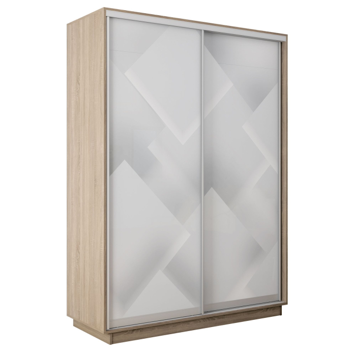 Шкафы-купе 2-х дверные, Шкаф-купе Экспресс 2-х дверный Фотопечать Квадрат Стекла 120х45х220