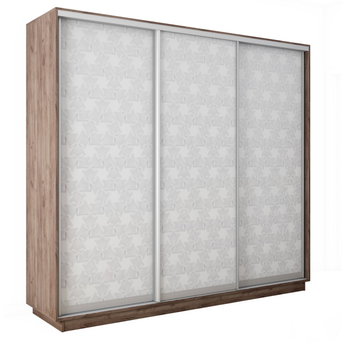 Шкафы-купе 3-х дверные, Шкаф-купе Экспресс 3-х дверный Фотопечать Калейдоскоп Стекла 180х45х240