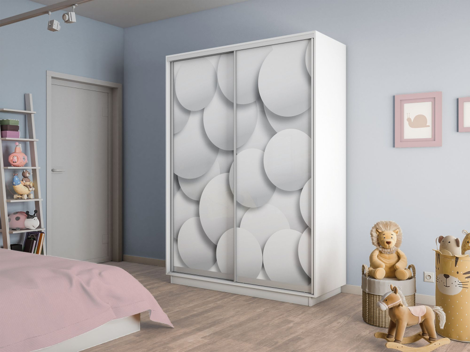 Шкафы-купе 2-х дверные, Шкаф-купе Экспресс 2-х дверный Фотопечать Шары Стекла 140х60х220