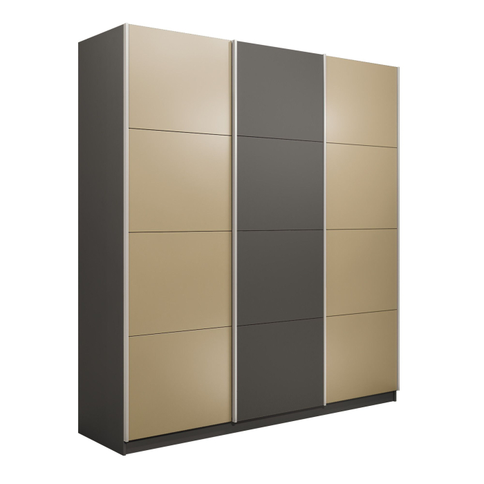 Шкафы-купе 3-х дверные, Шкаф-купе Эста 3-х дверный ДСП/Стекла фисташка/Доводчик 270х66х240