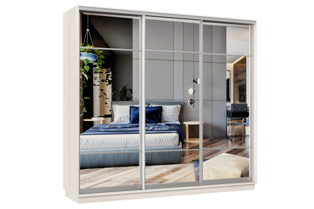 Шкафы-купе 3-х дверные, Шкаф-купе Премьер Лайт 59 (11;11;11) трехдверный