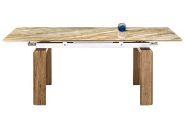 Стол стеклянный Давос (Бежевый мрамор)