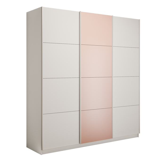 Шкафы-купе 3-х дверные, Шкаф-купе Прайм Широкий 3-х дверный ДСП/Стекла пудра/Доводчики 240х57х230