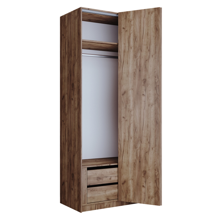 Шкафы распашные, Шкаф складной Е1 Локер ("Гармошка" с системой Push to Move/Правый)101х52,5х220 см, с модулем