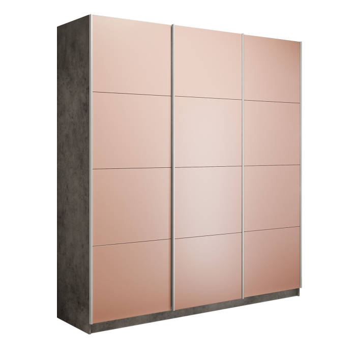 Шкафы-купе 3-х дверные, Шкаф-купе Прайм 3-х дверный Стекла пудра/Доводчики 210х57х230