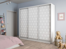 Шкафы-купе 3-х дверные, Шкаф-купе Экспресс 3-х дверный Фотопечать Калейдоскоп Стекла 210х45х220