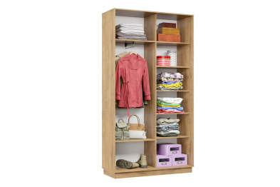 Шкаф-купе Премьер МИНИ 01 (01РБ;01РБ) фасады ромб белый/двухдверный/Профиль чёрный муар