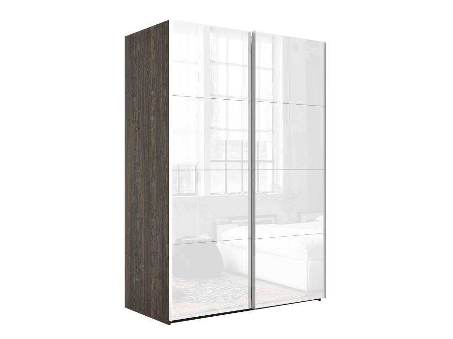 Шкафы-купе 2-х дверные, Шкаф-купе Эста Стекло белое+Стекло белое 160х66х240