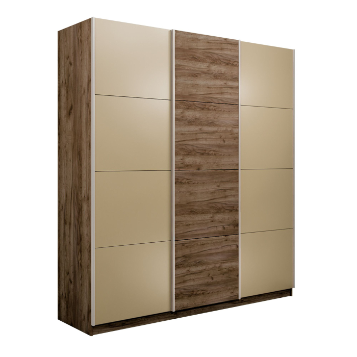 Шкафы-купе 3-х дверные, Шкаф-купе Эста 3-х дверный ДСП/Стекла фисташка/Доводчик 270х66х240